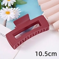 Matte wine red rectangular hair claw clip in 10.5cm size for elegant women hairstyles - Matte Wine Red (S150-28) / 10.5cm