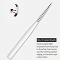 Pennello liner professionale per nail art misura 2 con setole da 9mm e manico bianco - Pennello Liner Singolo 9mm