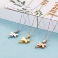 Drei minimalistische Libellen-Anhänger-Halsketten in Silber, Gold und Roségold aus Edelstahl - Kleine Libelle / Gold