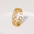 Gold Geometric Stacked Hollow Style (JR446-G7)