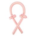 Détail du kit de bigoudis en soie rose sans chaleur avec chouchous assortis pour coiffage - Bâton Rose Clair + Élastique À Cheveux
