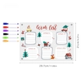Detail view of acrylic Christmas wish list board with six colored markers and size specs - TYU364 Small Wish List (With 6 Pens)