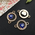 Golden evil eye and hollow heart jewelry connectors with rhinestones for DIY making - KC Gold Evil Eye 14x21mm (Hollow Heart)