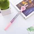 Pink sequin liquid glitter pen featuring a cute bunny topper and girl power slogan - Pink Rabbit