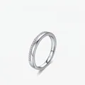 Anello minimalista in argento sterling S925 con cristalli micropavé brillanti da donna - Taglia US 5 / Argento sterling 925