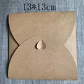 Brown kraft paper square envelope 13x13cm with heart-shaped buckle closure - Heart Clasp Envelope 13*13CM / Kraft Paper