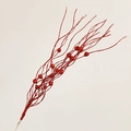 Glittery red artificial stems with multiple branches for Christmas home decoration - With Berries / Red