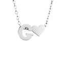 Collana a cuore in argento minimalista con ciondolo lettera G e catena a O fine - G-Acciaio