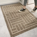 Zerbino geometrico marrone per ingresso con trama antiscivolo e fibra resistente - 50x80cm / Tantu Geometrico - Marrone