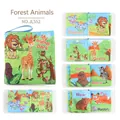 Libro de tela para bebés de animales del bosque con lazo azul y páginas de colores vivos - Mundo Animal (JL552)