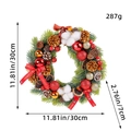 Weihnachtskranz mit Zapfen Baumwolle und Goldkugeln 30cm festliche Haustürdekoration - Rot