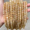 Natural gold rutilated quartz beads with needle-like inclusions for DIY jewelry - 4mm / Synthetic Watermelon Brown Crystal