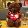 Heart-hugging Bear - Coffee 30 Centimeters In Length
