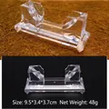 Transparent acrylic double U-shaped display stand for pens and tools, 9.5x3.4x3.7cm - Acrylic Jade Bracelet Display Stand