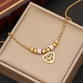 Dettaglio della collana Albero della Vita dorata con strass in portagioie - Collana (Stile 1)