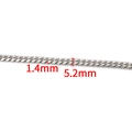 Silver stainless steel chain links with 5.2mm width and 1.4mm thickness dimensions - Dense Round Grind Chain 5.2mm