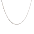 Sleek silver stainless steel flat snake chain necklace with high-polish braided texture - Flat Snake Chain 40+5cm / Steel