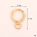 Golden zinc alloy heart swivel lobster clasp key ring 2.6x3.7cm 6g dimensions - C381 D-Shape Spring Ring Clasp / Gold