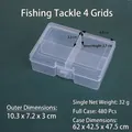 Transparent 4-slot PP plastic organizer box for fishing gear and small accessories - Fishing 4 Compartments