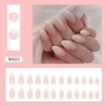Almelförmige künstliche Nägel in Rosa mit Farbverlauf, 24-teiliges Set Modell W603 - Minimalistisches Nude Pink Ombre (Klebertyp)