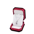 Octagon velvet jewelry box in red and black with a purple gemstone pendant necklace - Large Pendant Box / Bordeaux With White Interior