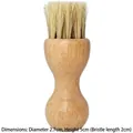 Mini spazzola in legno di faggio e crine di cavallo da 2,7 cm per lucidatura scarpe - Spazzola a zucca naturale (A-107)