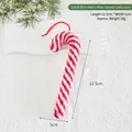 Knitted red and white striped candy cane ornament for Christmas tree decor, 12.5cm size - Small (Red and White Stripes) Candy Cane