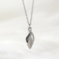 Elegant silver conch shell pendant necklace on minimalist stainless steel chain - Silver Conch (NAB04-6)