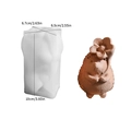 Hedgehog silicone mold for DIY crafts with finished handmade plaster squirrel statue - Flower-holding Squirrel