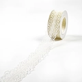 Exquisite ivory hollow lace ribbon roll with geometric floral patterns for gift wrapping - S008 / 25mm*9m / Off White