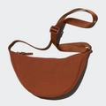 Terracotta brown nylon crescent crossbody bag with adjustable strap and tonal zipper - Brown