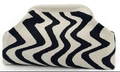 Borsa clutch a nuvola in maglia con motivo a onde bianco e nero e consistenza morbida - Borsa a mano in maglia / Modello a denti di sega bianco e nero