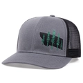 Cappello trucker outdoor con ricamo di tre pini su parte anteriore grigio scuro - Regolabile / Cinque Alberi (Grigio Scuro)
