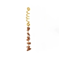 Detail of golden spiral braid hair ring with hanging natural brown stone pendants - Long Style / Deep purple
