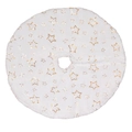Jupe de sapin de Noël en peluche blanche avec motif étoiles dorées pour décoration - Marquage à chaud Étoile / 38cm