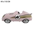 Pink race car foil balloon with checkered flag patterns for party decoration, 49x110cm - 3D Racing Car Style / Pink