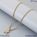 Collana con ciondolo a forma di cane palloncino dorato in acciaio inossidabile 11g - Catena di Perle Dorate (KN298849-Z)