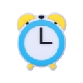 Cartoon alarm clock shaped silicone bead for baby pacifier clips in blue and yellow colors - Alarm Clock