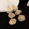 Elegant gold layered fringe butterfly earrings with crystal stud in vintage style - Gold Hollow Petal Tassel (31#) / Gold