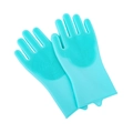 Guanti in silicone celeste con setole spesse per il bagno e cura degli animali - 31*14.5cm / Verde