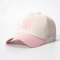 Close-up of pink SD embroidery and World Series Champions patch on baseball cap - Off-white and Pink / Adjustable