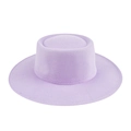 Classic purple flat brim wool felt fedora hat for men and women in minimalist style - M (56-58cm) / Light Purple