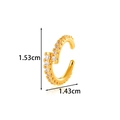U-shaped gold ear cuff with zircons and star design, size 1.53cm by 1.43cm - U-Shaped Micro-Inlaid Zircon Style (2617-1#金)
