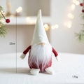 Nain de Noël rouge avec bonnet en tricot blanc, décoration festive de table 22cm 170g - Style Long Chapeau Pointu Blanc & Corps Rouge (N° 6)