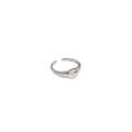 Minimalist S925 sterling silver open ring with tiny zircon star and flat circular design - JT411 Starburst Silver