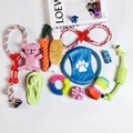 Dog chew toy set with cotton ropes, plush toys, and TPR rings for puppy teeth cleaning - 12-Piece Set Approx 705g