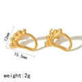 18k gold plated stainless steel footprint stud earrings measuring 15.5mm by 12mm - Gold Footprint Style (TE6608-G)