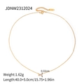 Collana in acciaio inossidabile dorato con zircone rettangolare e tag 18K inciso - Stile Zircone Quadrato (JDNW2312024)