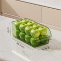 Caja de almacenamiento de cocina en plástico verde transparente para frigorífico - Medio engrosado / Verde de Lujo