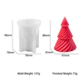 Spiral Christmas tree silicone mold with dimensions for DIY handmade candle making - Spiral Christmas Tree